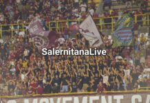 Inizia domani venerdì 19 alle ore 10 la vendita dei biglietti per la partita Salernitana Audace Cerignola in programma mercoledì 24.09.2025 alle ore 18.30