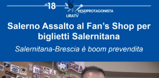 Salerno assalto al Fan’s Shop per i biglietti della gara Salernitana Brescia di domenica 24 maggio ore 21( fonte Lira TV)
